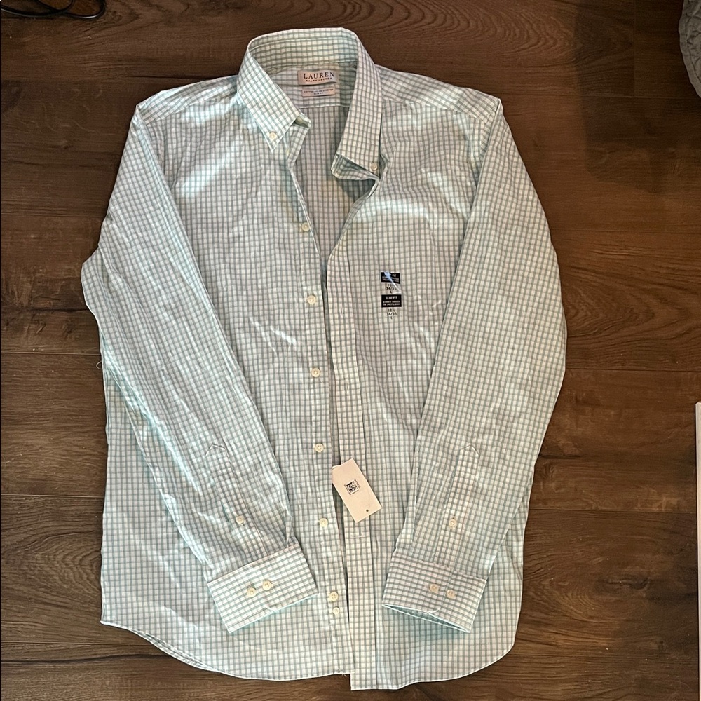 Men's Light Green Plaid Button Down Shirt
